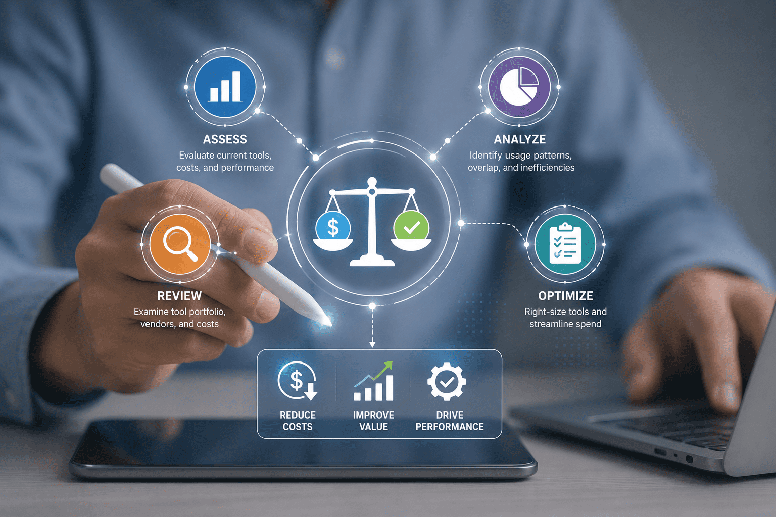 We help organizations make smarter technology decisions. By reviewing tool portfolios, vendor spend, and usage patterns, we reduce unnecessary costs while improving long-term value, performance, and return on investment.